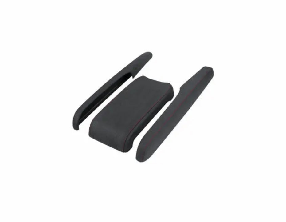 Black suede arm rest set