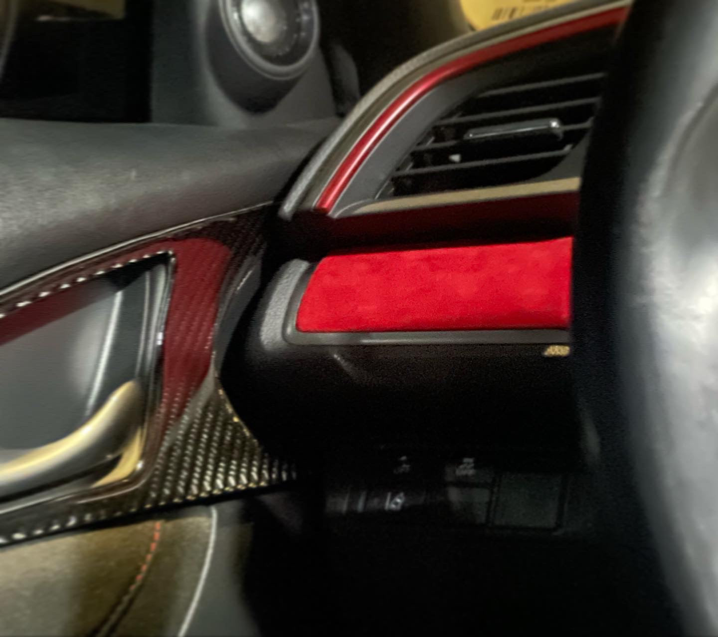 3 pc Red Alcantara trim set – 6kmotorsports