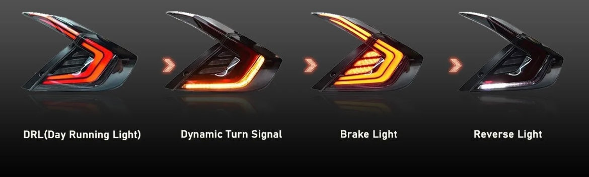 Smoked Tail Lights For Civic 2016-2020