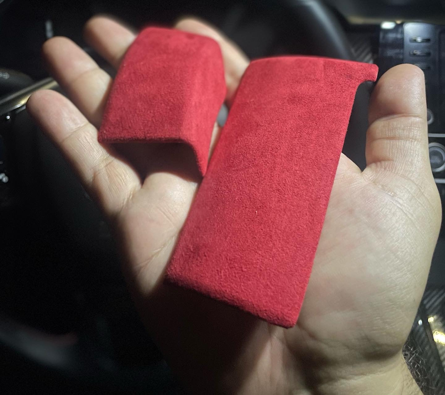 3 pc Red Alcantara trim set